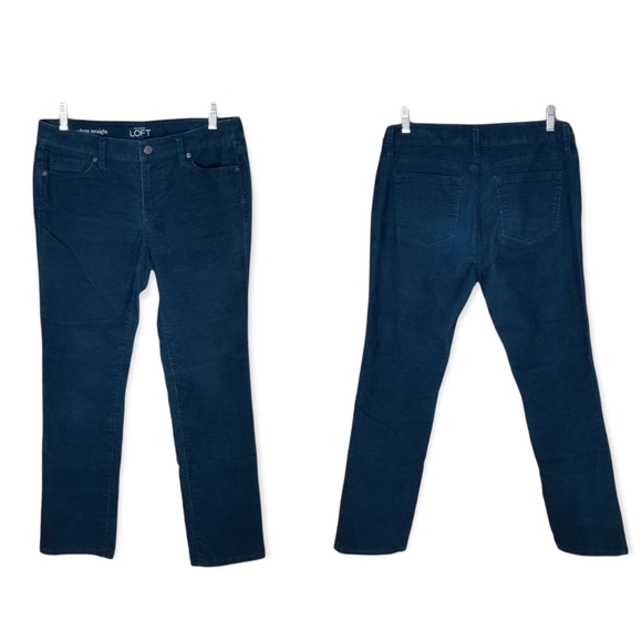 LOFT Denim - Ann Taylor LOFT Teal Corduroy Mid Rise Modern Straight Jeans 28/6P